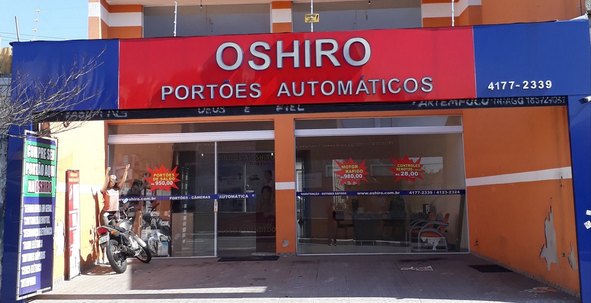 fachada da loja portões automáticos no abc