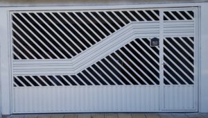 Portões de Ferro Galvanizado portão de ferro tubular com chapa búzio