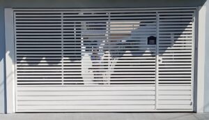 Portões Basculantes no ABC portão de tubo galvanizado com chapa cartola