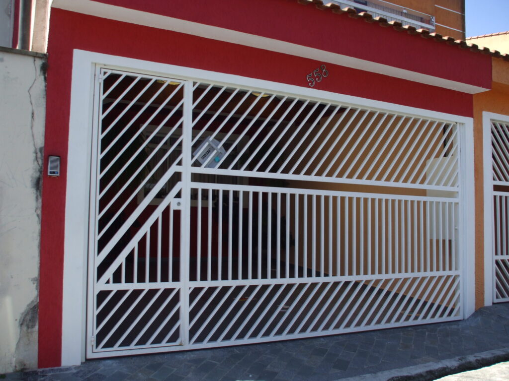 portão de tubo galvanizado diagonal